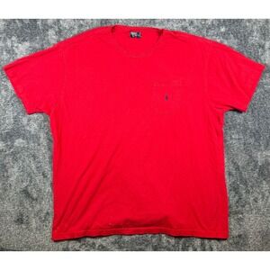 VTG Polo Ralph Lauren Mens XL Red Pocket T-Shirt Short Sleeve Cotton Pony Logo